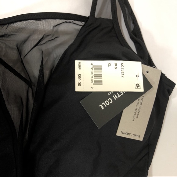 Kenneth Cole New York  Mesh Tummy Toner Swimsuit - Picture 7 of 8